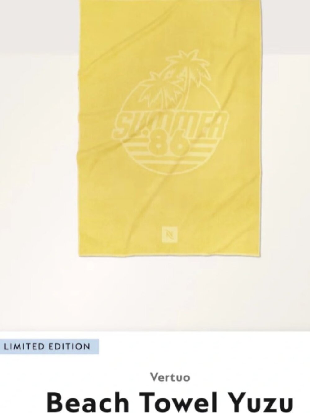 Nespresso Summer ’86 Beach Towel – New in Package
